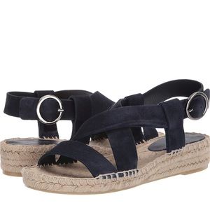 VIA SPIGA Gia Marlin Blue Diamond Suede Espadrille Sandal